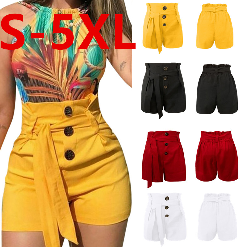 Shorts 2019 Summer Women Fashion Lace Up Tie Pants Casual High Waist Short Pants
