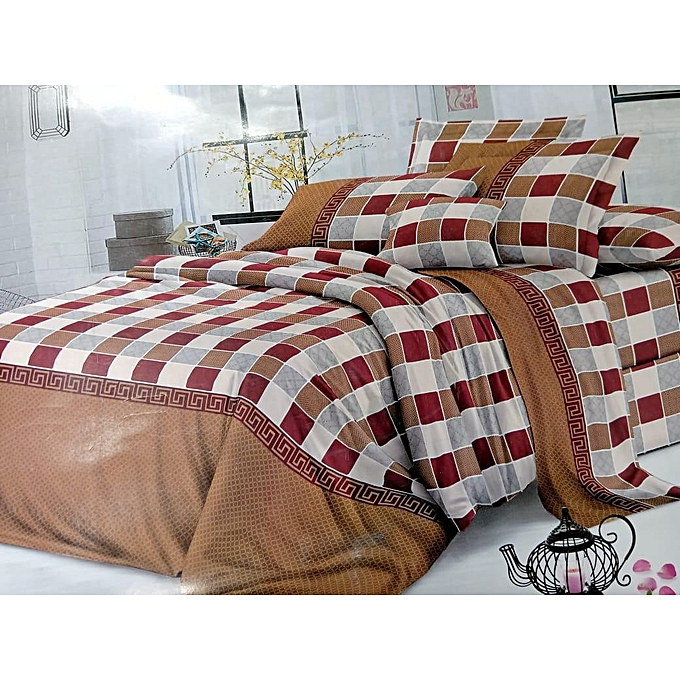 4 Pcs of Duvet Cover Set (1 Duvet cover+1 Bed sheet+2 Pillow covers) -