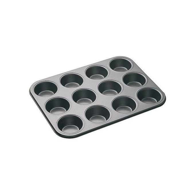 12-Hole Long Life,Silicone &amp; Non-Stick Muffin Or Cupcake Baking Tray /Oven Tray Pan