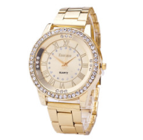 Top brand luxury watch ladies quartz watch luxury simple mirror watch golden one size 2