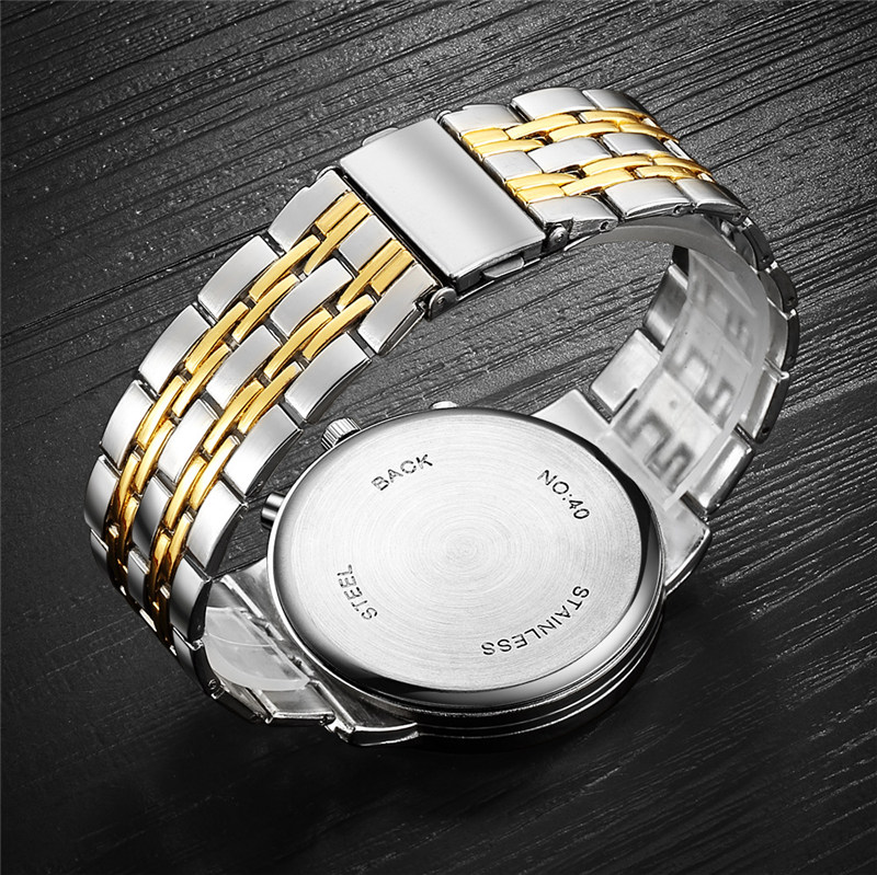 Men&apos;s Watch New ORLANDO Fashion Quartz Watch Men&apos;s Gold Plated Stainless Steel Watch