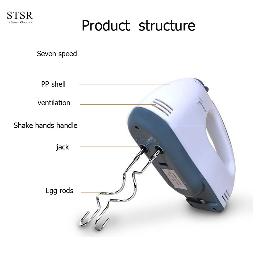 2024 New 7 Speed Electric Hand Egg Beater Automatic Mixer Machine Blender Whisk Kitchen Appliances