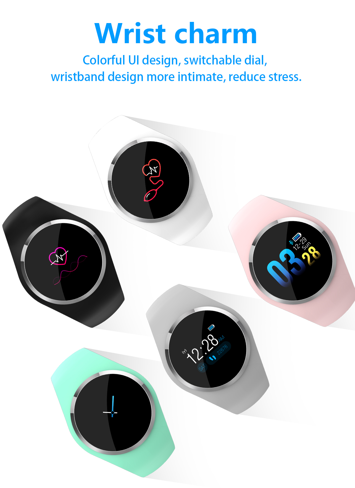 Q1 Color Screen Smart Wristband Blood Pressure Heart Rate women smart band Fitness Tracker Bracelet