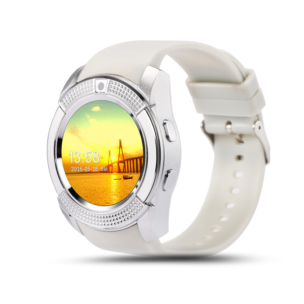 V8 Round Bluetooth Smart watch Touch Screen Wrist Watch with Camera/SIM Card Slot For Android Phone