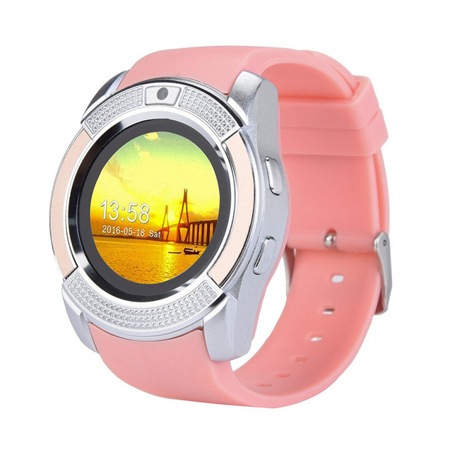 V8 Round Bluetooth Smart watch Touch Screen Wrist Watch with Camera/SIM Card Slot For Android Phone