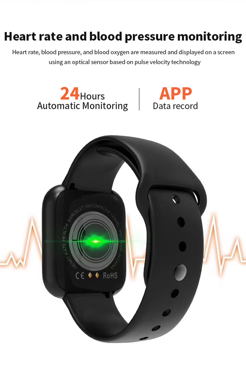 Y68 Waterproof Digital Smart Watch Women Smartwatch Men Wristbands Digital Clock Heart Rate Monitor