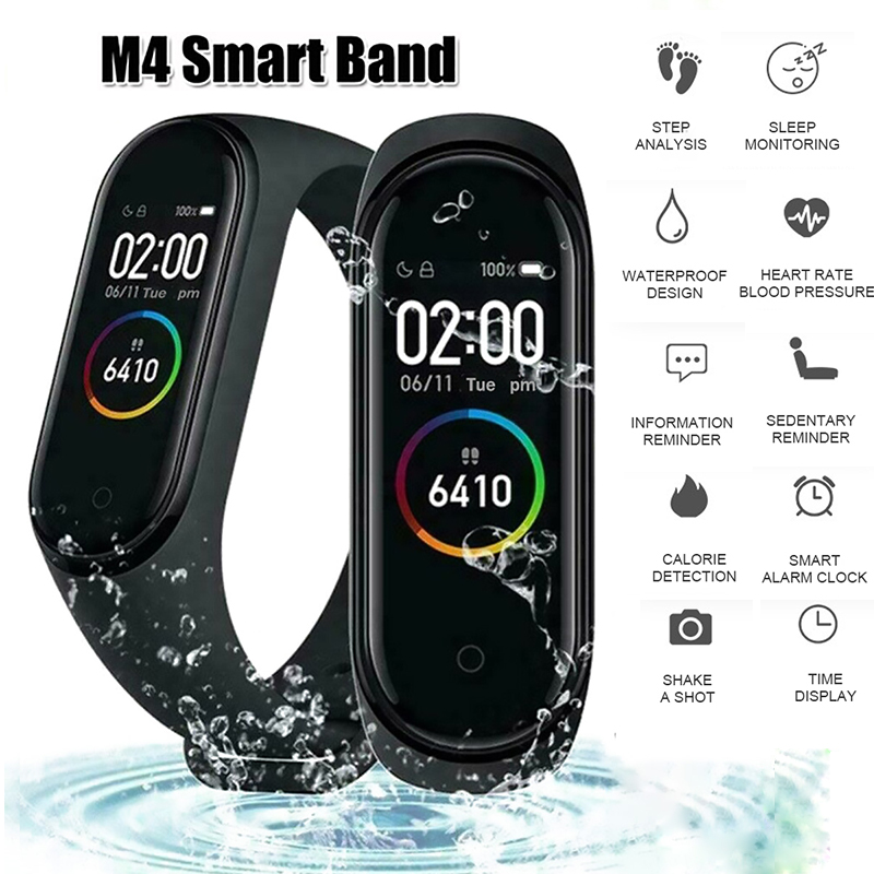 M4 Smart Wristband Band Bluetooth Watch Heart Rate Sleep Monitor Waterproof Bracelet Watch Men Women