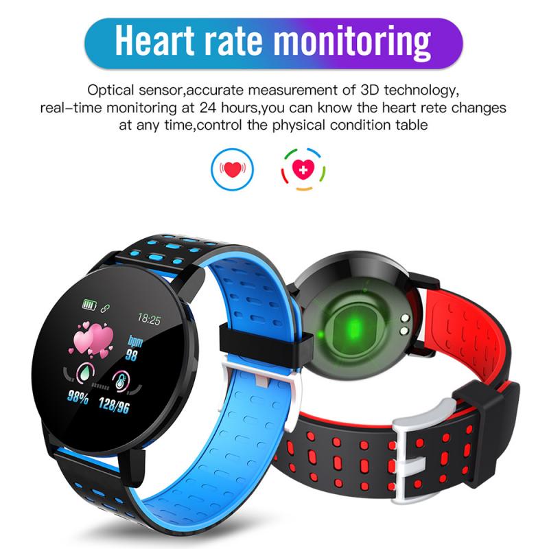 IP67 Waterproof 119 Plus Smart Bracelet Watch Heart Rate Smart Watch Wristband Sports Watches Band
