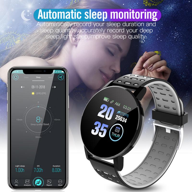 IP67 Waterproof 119 Plus Smart Bracelet Watch Heart Rate Smart Watch Wristband Sports Watches Band