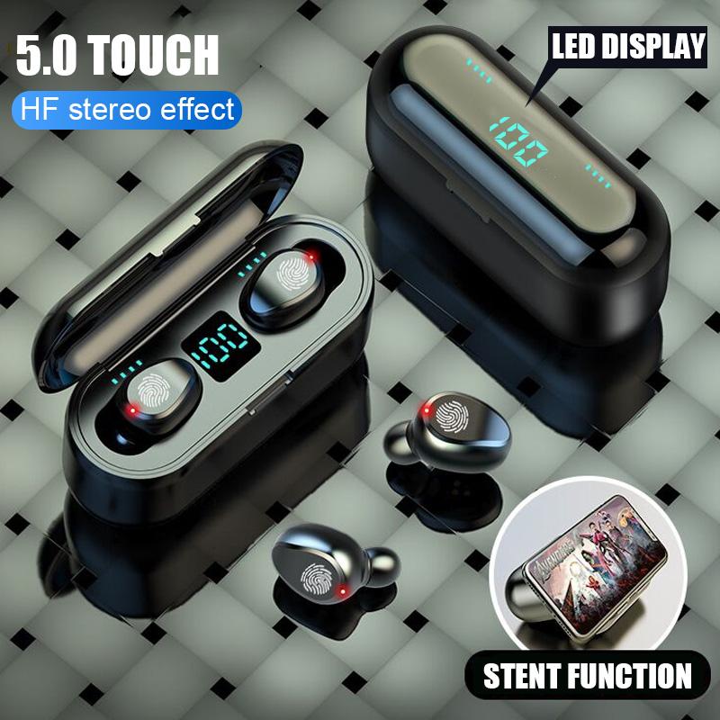 F9 Wireless Earbuds Bluetooth 5.0 Earphone TWS HIFI Sports Headset For iOS/Android Phones HD Call