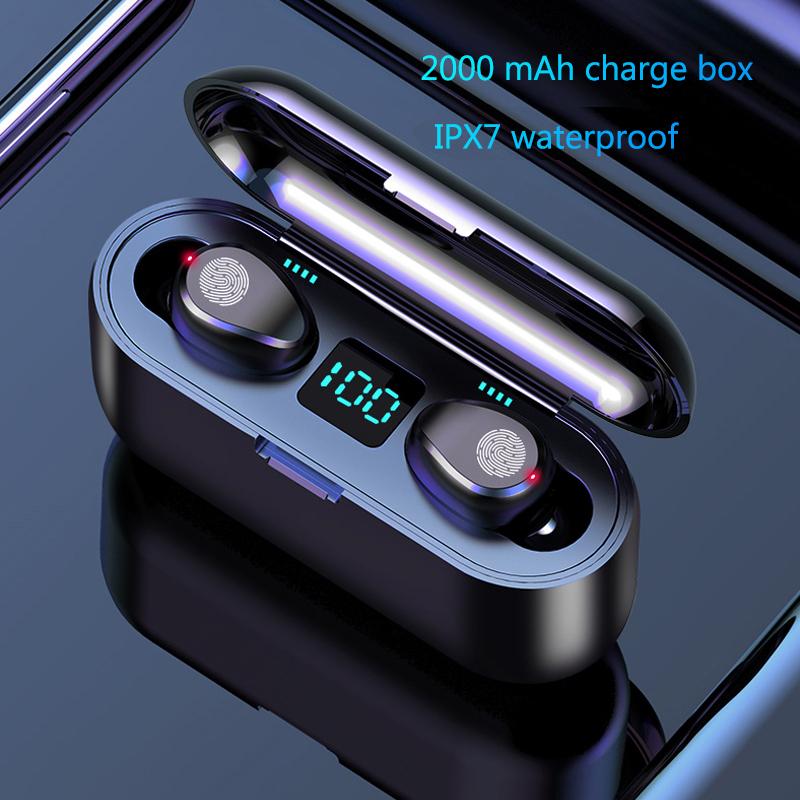 F9 Wireless Earbuds Bluetooth 5.0 Earphone TWS HIFI Sports Headset For iOS/Android Phones HD Call