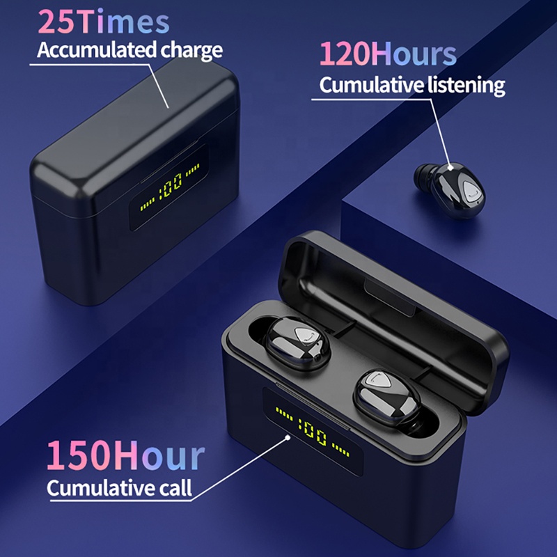 DG509 Bluetooth True Wireless Earbuds 9D HIFI Stereo Earphones Waterproof 2200mAh Power Bank