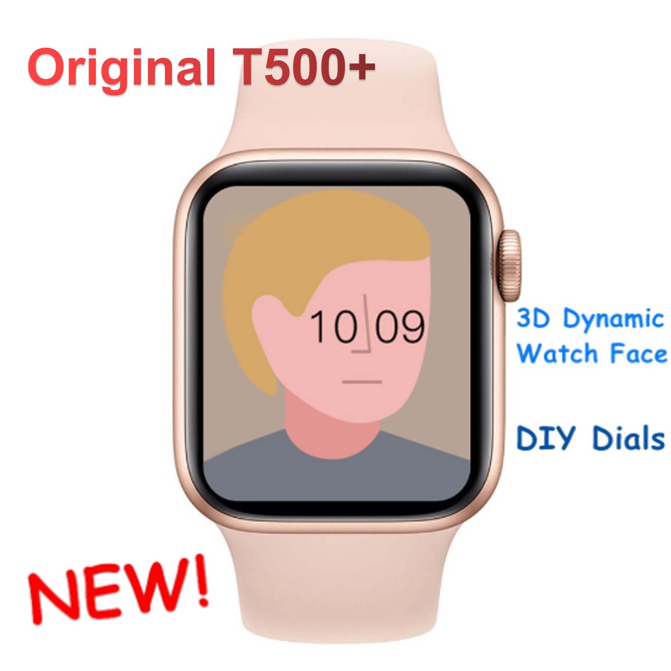 T500 Plus Smart Watch With Games 1.75 inch DIY Watch Faces Round Wheel Call Series 6 Smartwatch