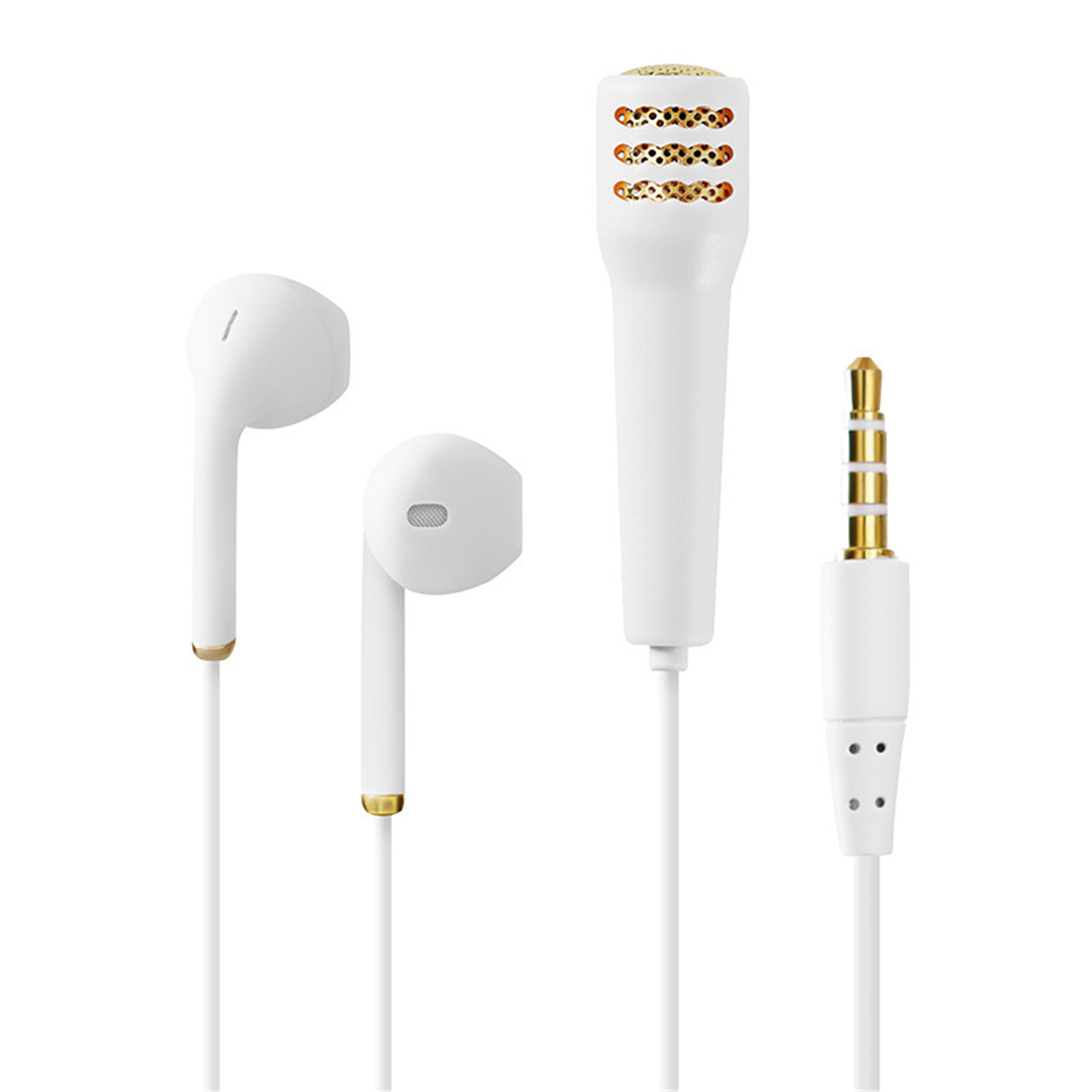 3.5mm Wired Headset Professional Karaoke Earphones Handheld Mic Portable Stereo Mini Microphone