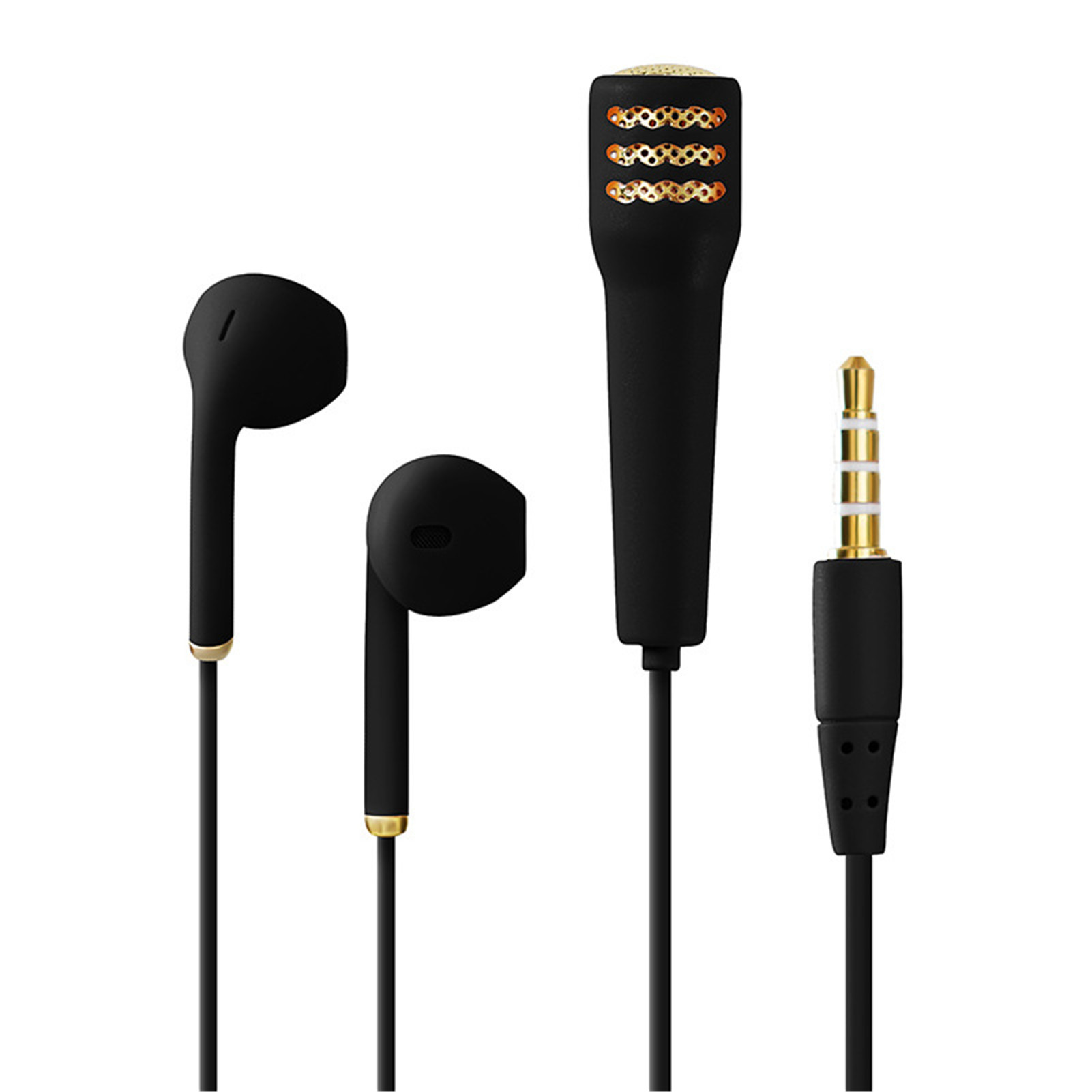 3.5mm Wired Headset Professional Karaoke Earphones Handheld Mic Portable Stereo Mini Microphone