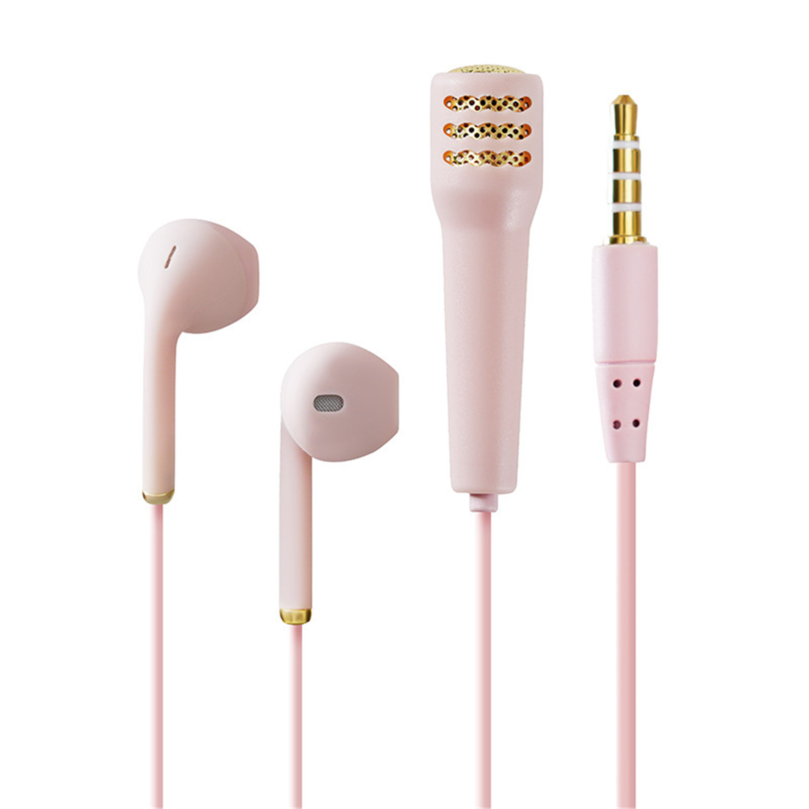 3.5mm Wired Headset Professional Karaoke Earphones Handheld Mic Portable Stereo Mini Microphone