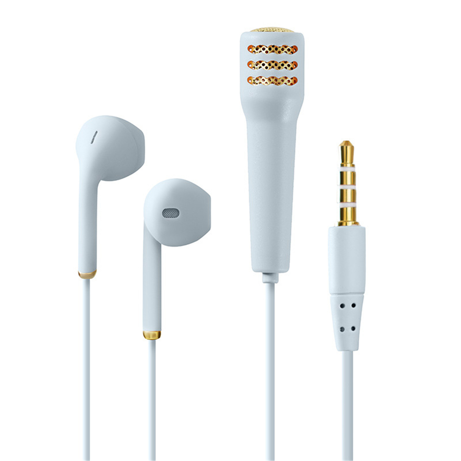 3.5mm Wired Headset Professional Karaoke Earphones Handheld Mic Portable Stereo Mini Microphone