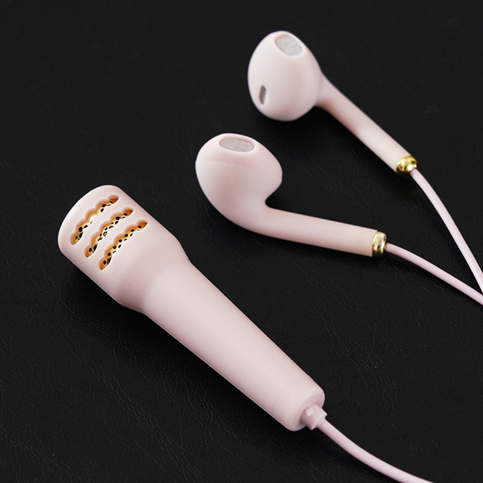 3.5mm Wired Headset Professional Karaoke Earphones Handheld Mic Portable Stereo Mini Microphone