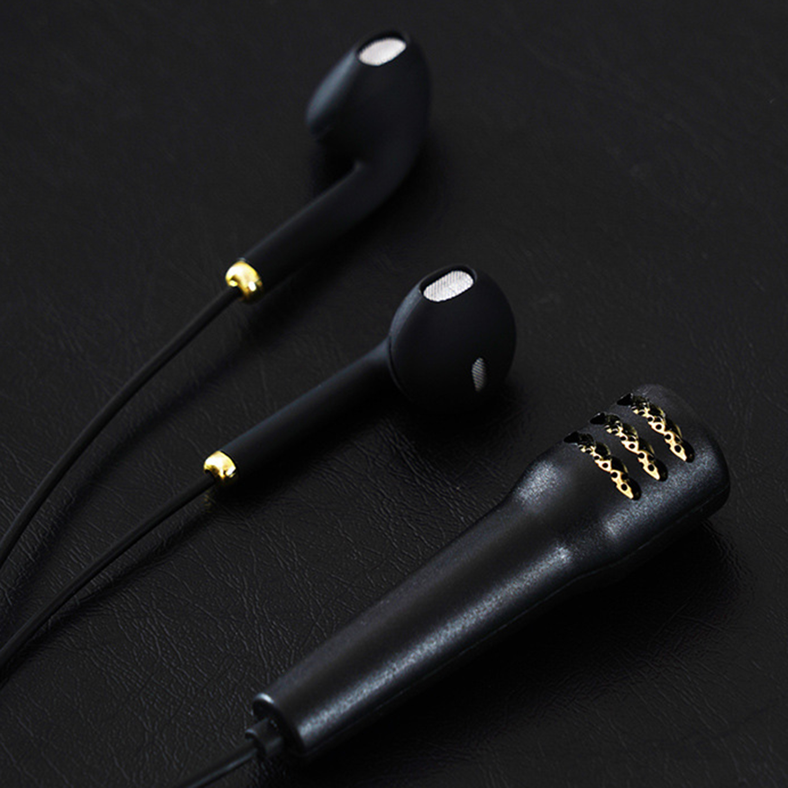 3.5mm Wired Headset Professional Karaoke Earphones Handheld Mic Portable Stereo Mini Microphone
