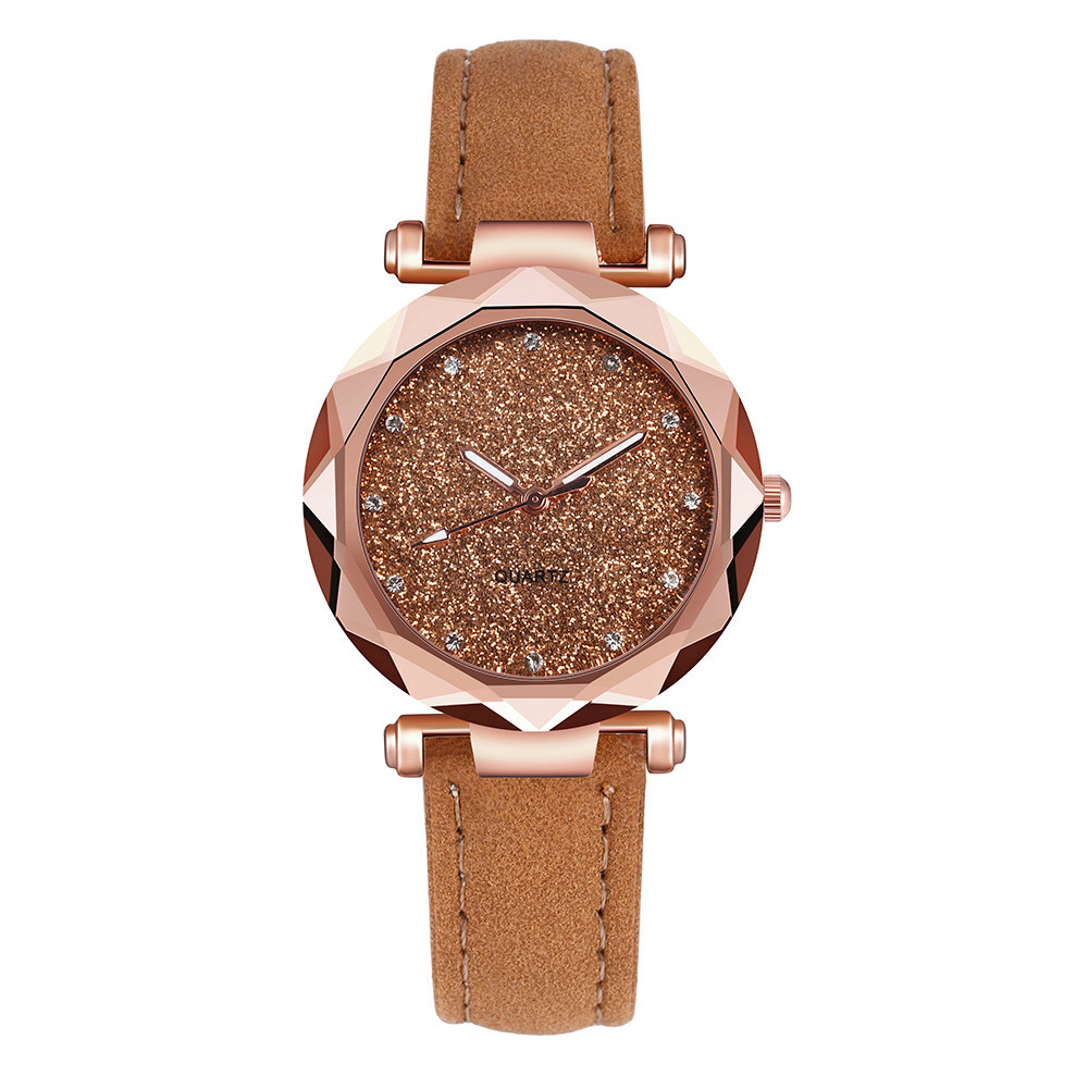 Luxury Rhinestone Leather Bracelet Women Starry Sky Watches Ladies Wristwatch Fashion Clock