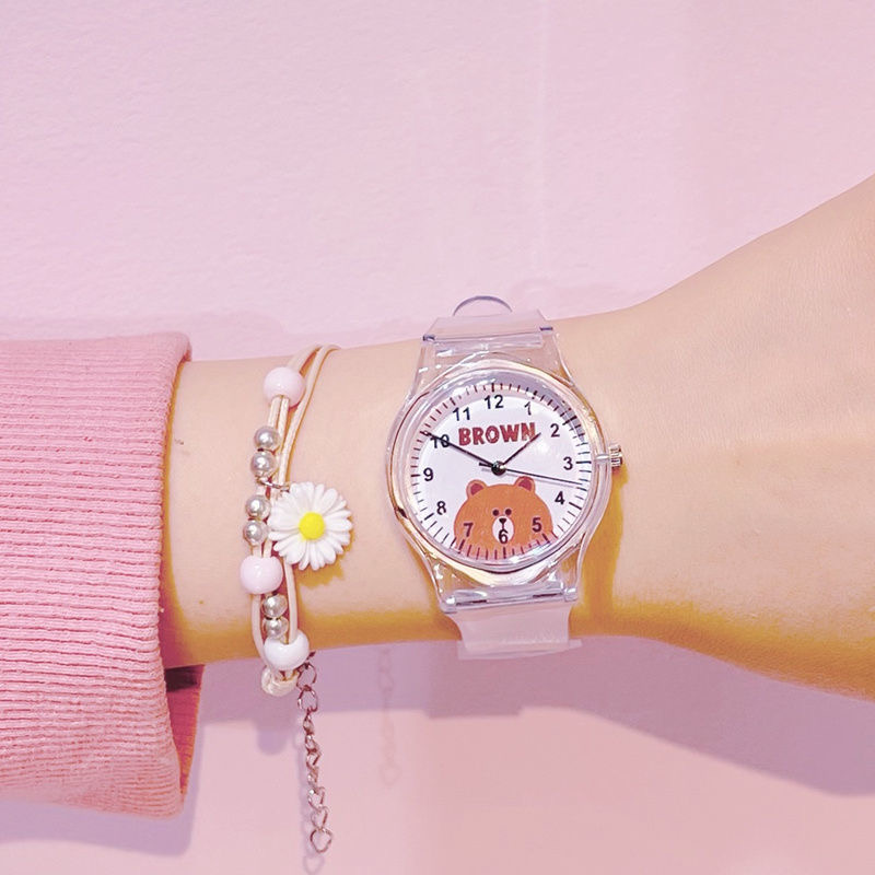 Kids Quartz Sport watch Jelly For Girls Boys Children women clocks Wristwatch Cartoon Transparent color Simple