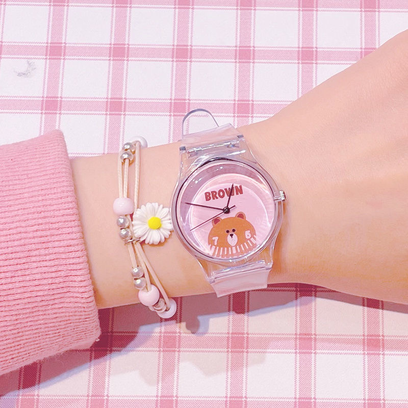 Kids Quartz Sport watch Jelly For Girls Boys Children women clocks Wristwatch Cartoon Transparent color Simple