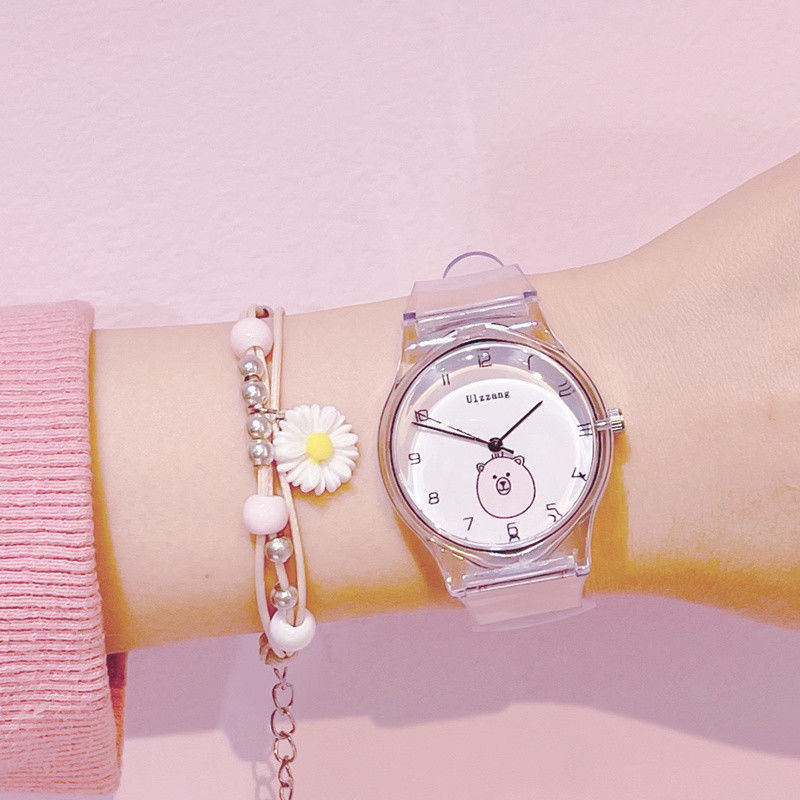 Kids Quartz Sport watch Jelly For Girls Boys Children women clocks Wristwatch Cartoon Transparent color Simple