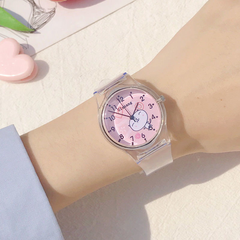 Kids Quartz Sport watch Jelly For Girls Boys Children women clocks Wristwatch Cartoon Transparent color Simple