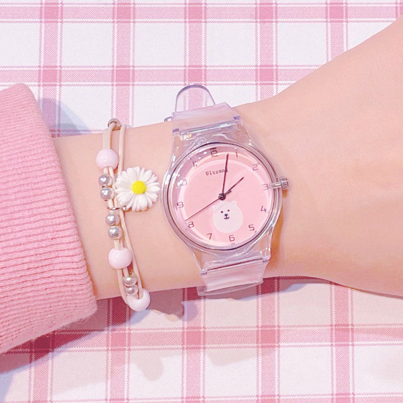 Kids Quartz Sport watch Jelly For Girls Boys Children women clocks Wristwatch Cartoon Transparent color Simple
