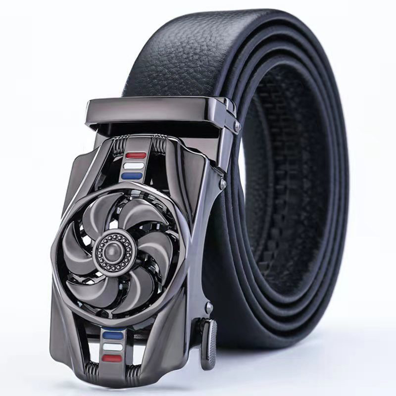 Luxury Leather Men Belt Jeans Rhinestone Metal Rotatable Belt Buckle High Quality Business Belt Male Waistband Belts New