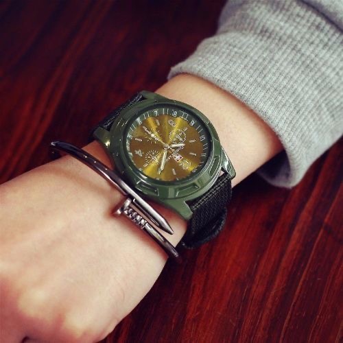 Business Mens Watches Luminous Clock Military Nylon Band Sports Date Quartz Wristwatch Men Casual Watch Relogio Masculino