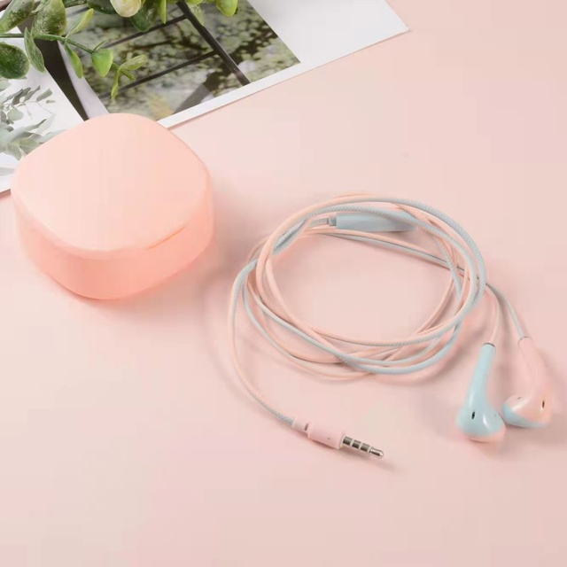 Portable Wired Headphone 3.5mm In-ear Earbuds Earphone Stereo 4 Color Wire Headset With Microphone Earphone Box For Smartphones