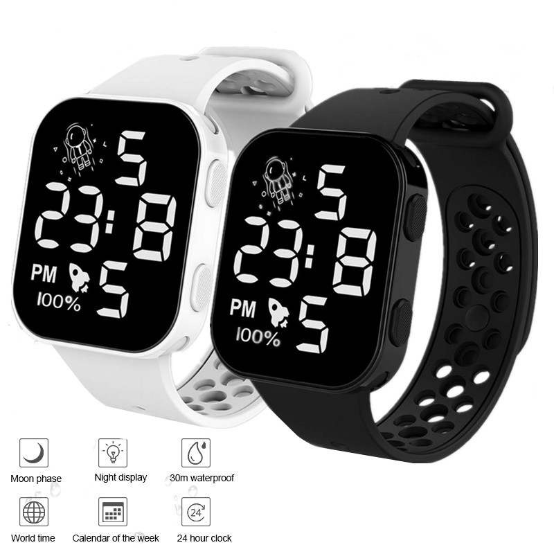 New Sports Men Women  Kids Watches Boys Girls Watch Waterproof Led Digital Watch Ultra-light Silicone Strap Child Simple Watch