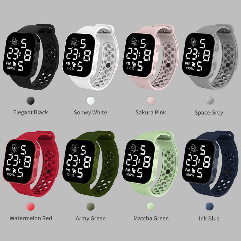 New Sports Men Women  Kids Watches Boys Girls Watch Waterproof Led Digital Watch Ultra-light Silicone Strap Child Simple Watch