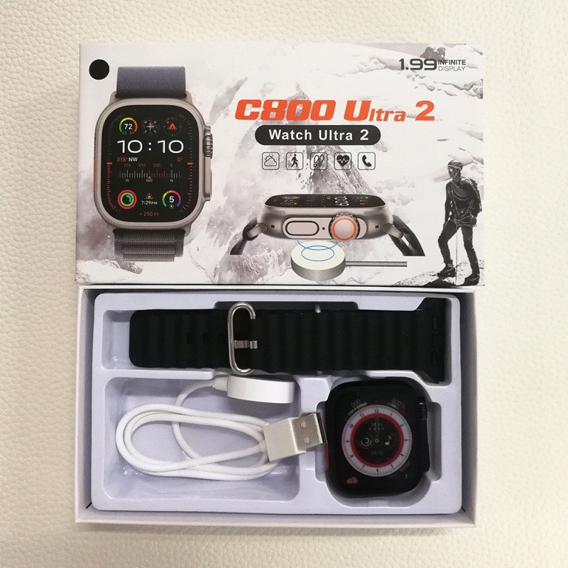 C900 Ultra 2 Smart Watch 1.99" Touch Screen Bluetooth Call Music Heart Rate Blood Pressure Oxygen Women Men Smartwatch VS T900 Ultra
