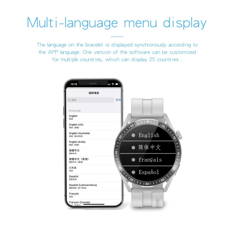 WH8 New Bluetooth Call Smart Watch Sport Fitness Tracker Step Counting Heart Rate Blood Pressure Monitoring VS Huawei GT3 PRO Smartwatch