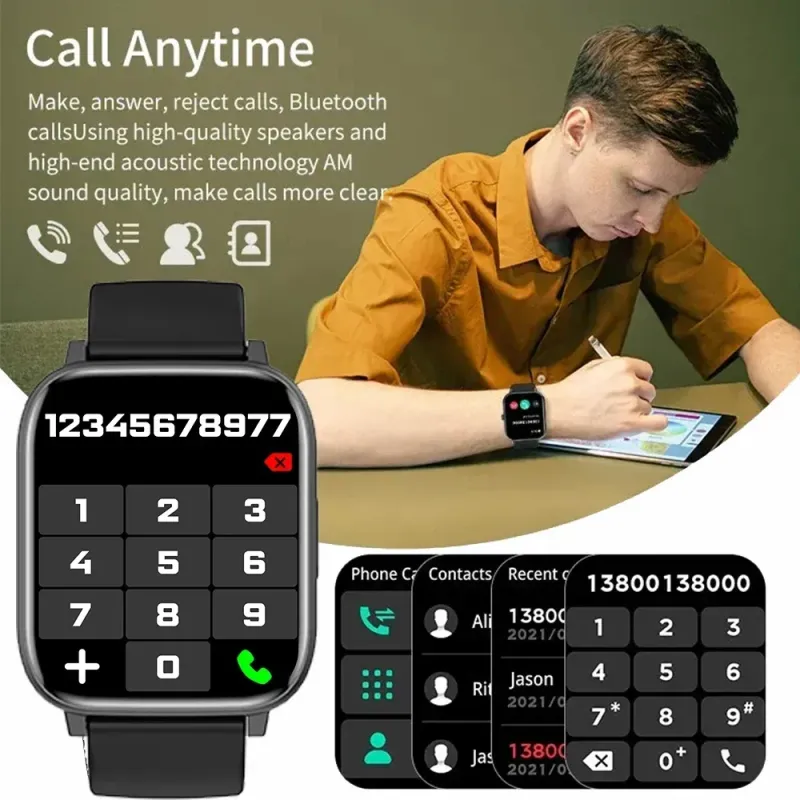 Men Women Smart Watch H9 Weather Bluetooth Call Blood Oxygen Pressure Heart Rate Music Smartwatch For iPhone Xiaomi Huawei Samsung