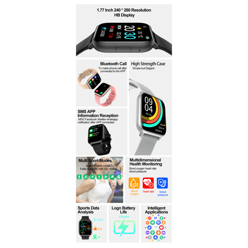 Men Women Smart Watch H9 Weather Bluetooth Call Blood Oxygen Pressure Heart Rate Music Smartwatch For iPhone Xiaomi Huawei Samsung