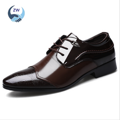 ZW Shoes Men's Shoes Men Formal Business Shoes Large Size Fashion Casual Shoes British Wedding Shoes Brown 44 PU