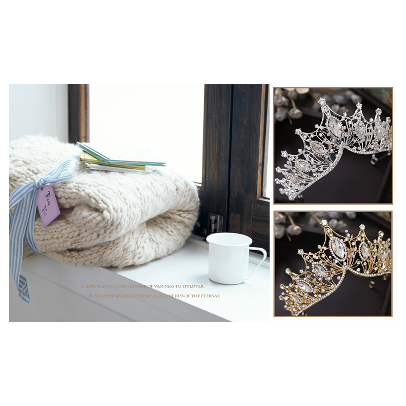 Luxury Barroco Style Wedding Jewelry Fashion Bridal Crown Necklace Earrings Crystal Jewelry Sets