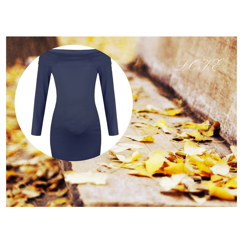 Fashion Autumn And Winter Keep Warm Long Sleeve One Shoulder Maternity Dress Sexy Maternity Dress