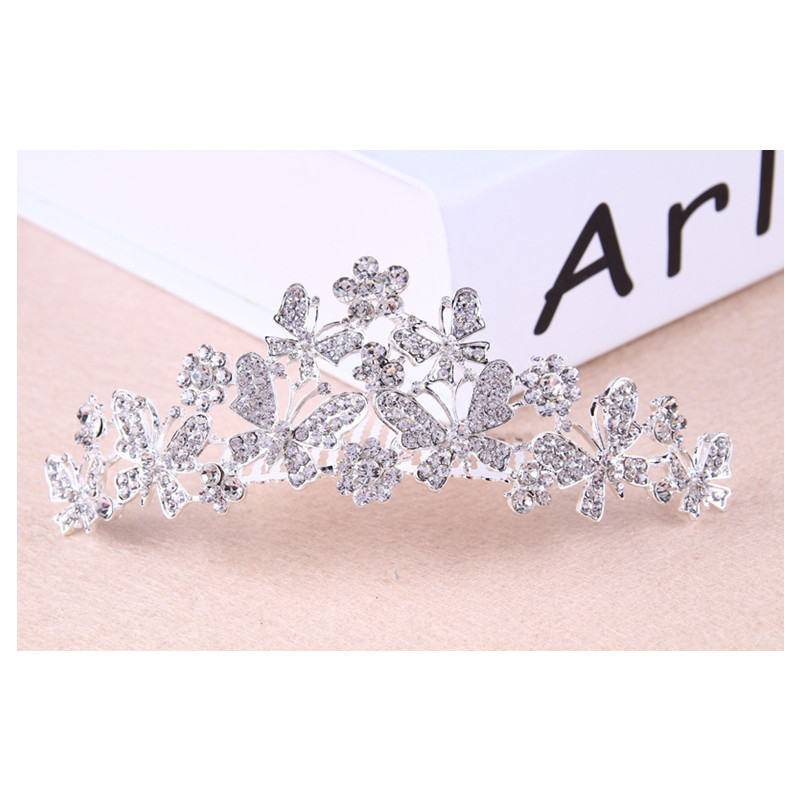 Luxury Crystal Bridal Crown Necklace Earrings Jewelry Sets Fashion Crystal Wedding Three Piece Suit