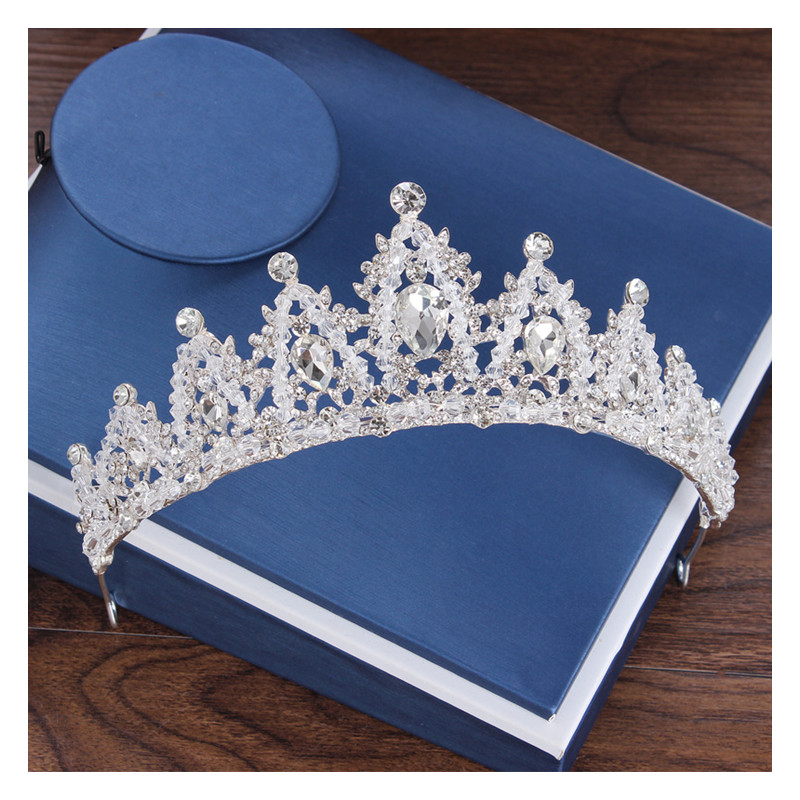 Luxury Crystal Bridal Crown Necklace Earrings Jewelry Sets Fashion Crystal Wedding Three Piece Suit