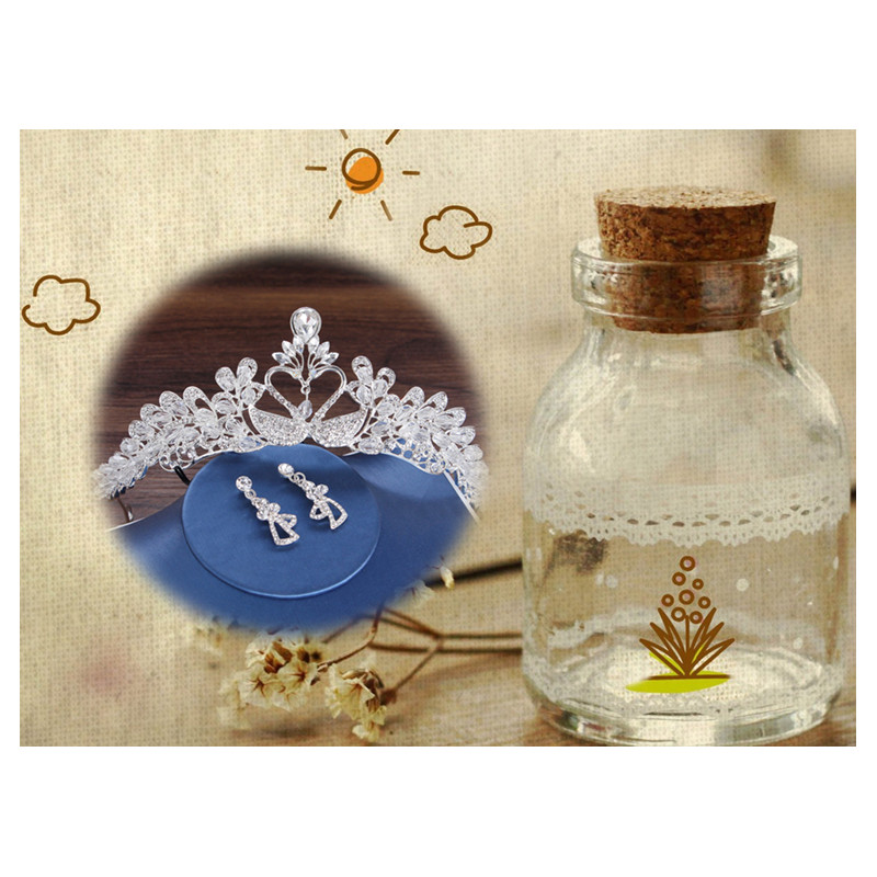 Luxury Crystal Bridal Crown Necklace Earrings Jewelry Sets Fashion Crystal Wedding Three Piece Suit