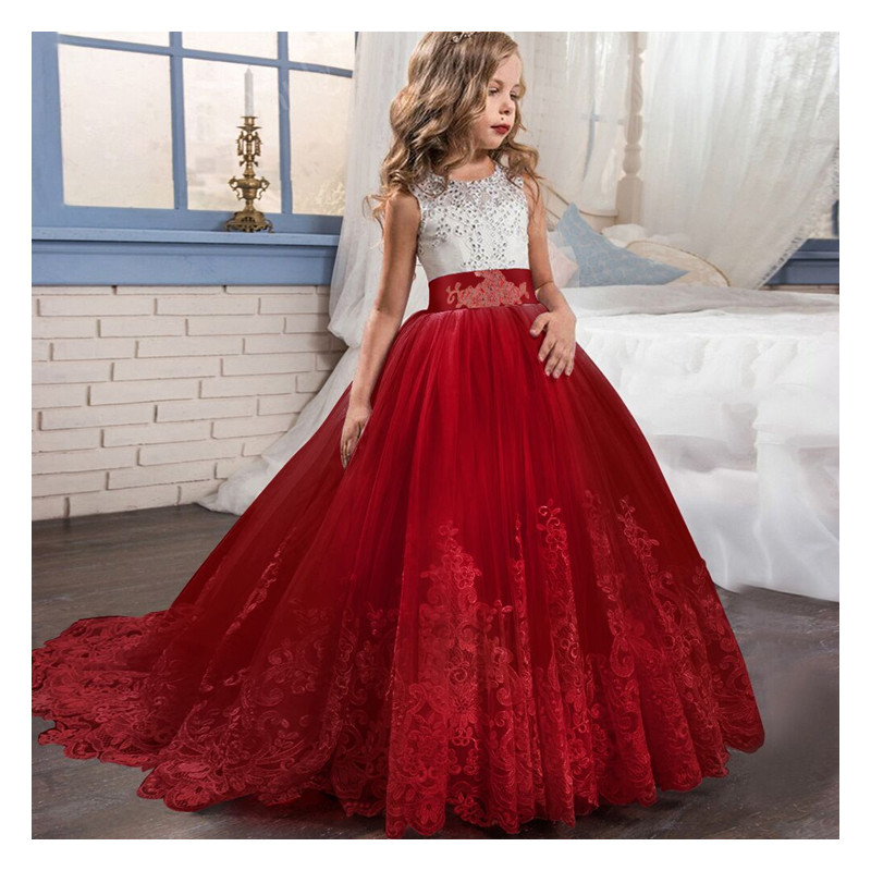 Kids Flower Girls Wedding Dress For Girl Party Dresses Lace Princess Summer Children Princess Dress