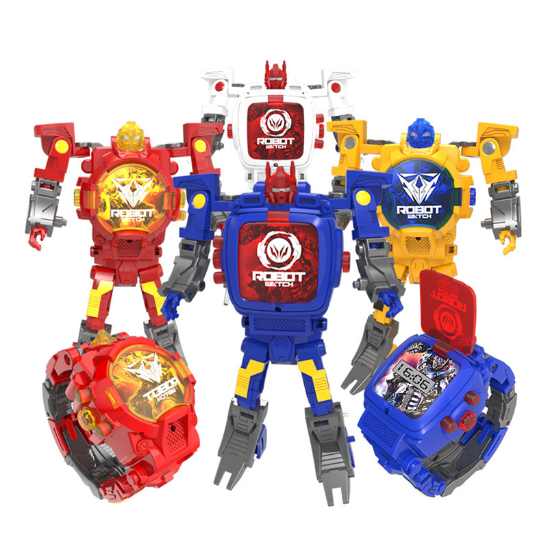 Children's Cool Watch Transformers Model Toy Watch Manual Deformation Toy Electronic Watch