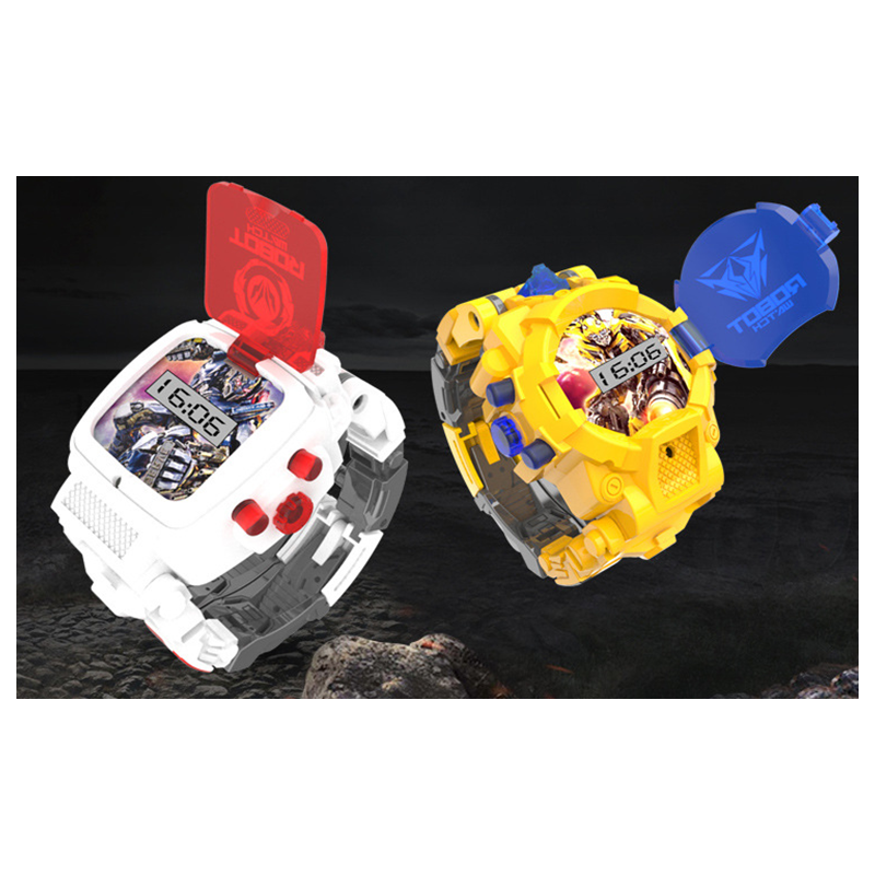 Children's Cool Watch Transformers Model Toy Watch Manual Deformation Toy Electronic Watch
