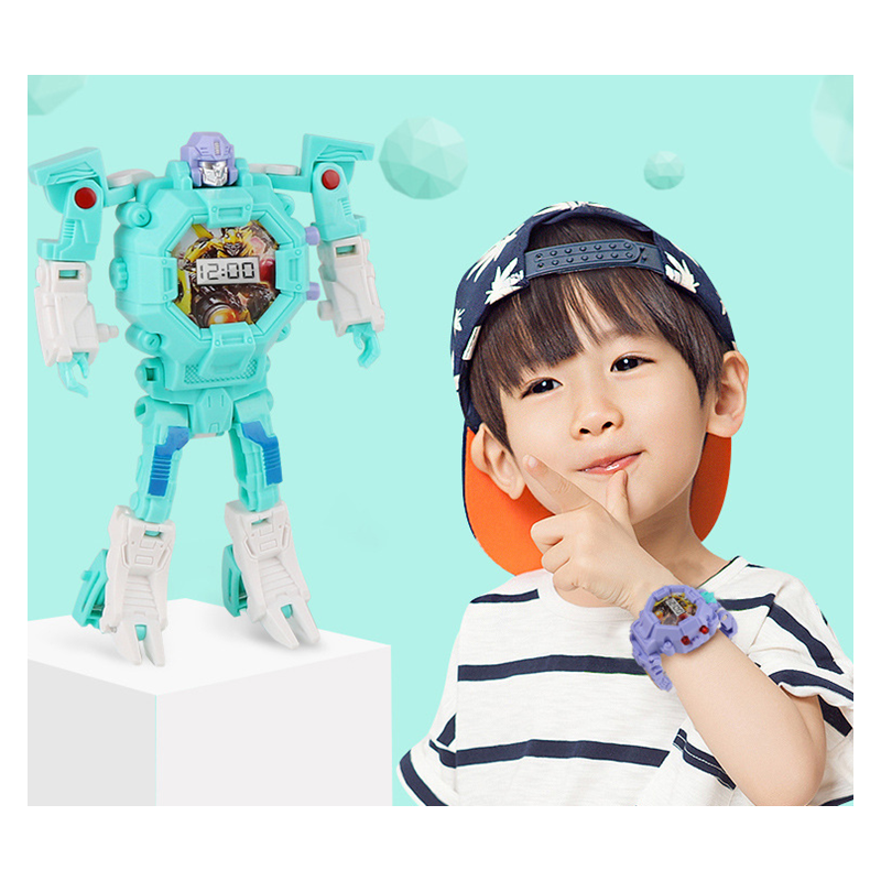 Children's Cool Watch Transformers Model Toy Watch Manual Deformation Toy Electronic Watch