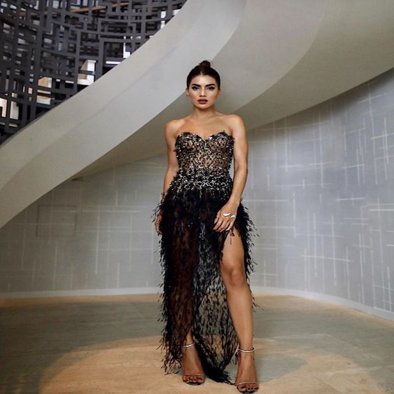 Sexy Evening Dress Cotton Yard Personalized Dress Cheap &amp; High Quality High-V Neck Evening  Dress