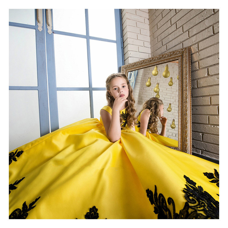 Kids Flower Girls Wedding Dress For Girl Party Dresses Sling Bow Princess Children Princess Dress